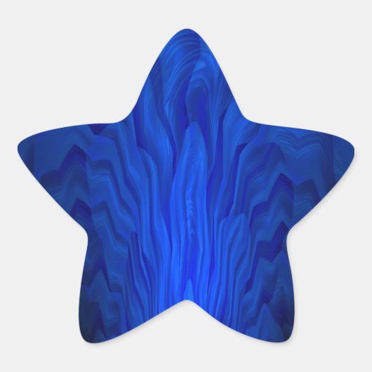 Blauwe Abstracte kunst Ster Sticker (Voorkant)