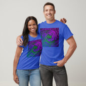 Blauwe Abstracte kunst Swirl Mannen T-shirt (Unisex)