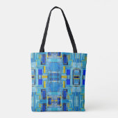 Blauwe Abstracte Kunst  Tote Bag (Achterkant)