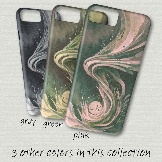 Blauwe Abstracte kunst Water Swirl Waterverf Canva Case-Mate iPhone Case