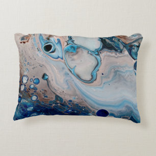 Blauwe Abstracte Kunst Worp Accentkussen Decoratief Kussen