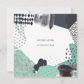 Blauwe Abstracte Kunstcollage Promotie-evenement Kaart (Achterkant)