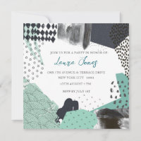 Blauwe Abstracte Kunstcollage Promotie-evenement