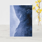 Blauwe Abstracte kunstfoto Kaart (Gele Bloem)