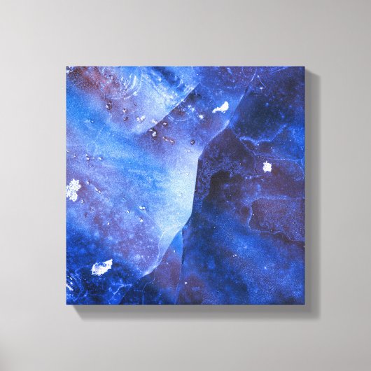 Blauwe Abstracte kunstfoto's met ijs Canvas Afdruk (Voorkant)