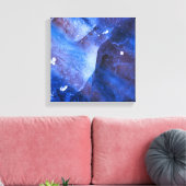 Blauwe Abstracte kunstfoto's met ijs Canvas Afdruk (Insitu (Woonkamer))