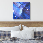 Blauwe Abstracte kunstfoto's met ijs Canvas Afdruk (Insitu (Slaapkamer))