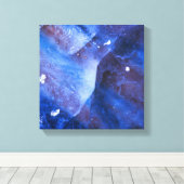 Blauwe Abstracte kunstfoto's met ijs Canvas Afdruk (Insitu (Houten vloer))