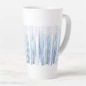 Blauwe Abstracte Latte Mok - Moderne Hoge Koffieko (Rechterhoek)