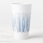 Blauwe Abstracte Latte Mok - Moderne Hoge Koffieko (Voorkant)