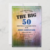 Blauwe Abstracte Man verjaardag viering van de gro Kaart (Voorkant)