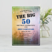 Blauwe Abstracte Man verjaardag viering van de gro Kaart (Staand voorkant)