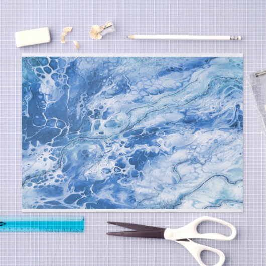 Blauwe Abstracte marmer achtergrond Tissuepapier (Craft)
