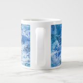 Blauwe Abstracte Marmeren Achtergrond Grote Koffiekop (Achterkant)