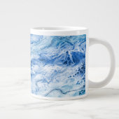 Blauwe Abstracte Marmeren Achtergrond Grote Koffiekop (Rechts)