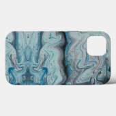 Blauwe abstracte marmeren iPhone 13 hoes. Case-Mate iPhone Case (Achterkant (horizontaal))