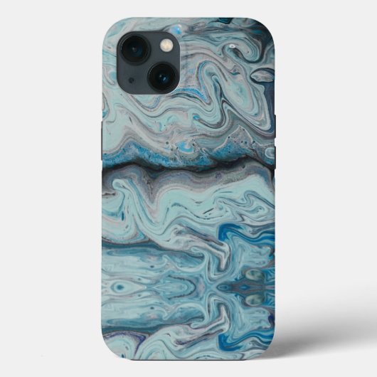 Blauwe abstracte marmeren iPhone 13 hoes. Case-Mate iPhone Case (Achterkant)