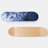 Blauwe Abstracte marmerkunst Skateboard (Horizontaal)