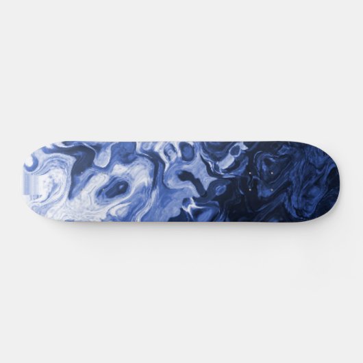 Blauwe Abstracte marmerkunst Skateboard (Horizontaal)