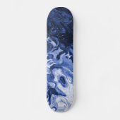 Blauwe Abstracte marmerkunst Skateboard (Voorkant)