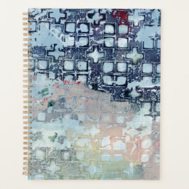 Blauwe abstracte moderne kunstplanner planner