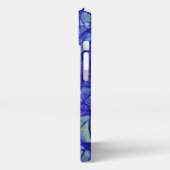 Blauwe Abstracte monogrammen iPhone Hoesje (Linkerkant)