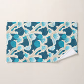 Blauwe Abstracte oceaanbodem | Kustpatroon Bad Handdoek (Handdoek)