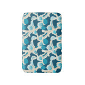 Blauwe Abstracte oceaanbodem | Kustpatroon Badmat (Voorkant Verticaal)