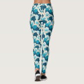 Blauwe Abstracte oceaanbodem | Kustpatroon Leggings (Achterkant)