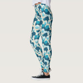 Blauwe Abstracte oceaanbodem | Kustpatroon Leggings (Links)