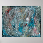 blauwe abstracte olie op linnen van Toby Mikle 201 Poster (Voorkant)