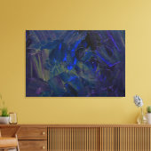 Blauwe Abstracte olieverf Art Canvas Afdruk (Insitu (Woonkamer))