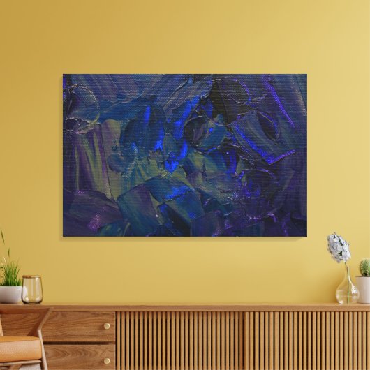 Blauwe Abstracte olieverf Art Canvas Afdruk (Insitu (Woonkamer))