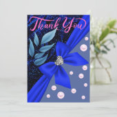 Blauwe Abstracte Parel Moderne Trendy Boho Pensioe Bedankkaart (Staand voorkant)