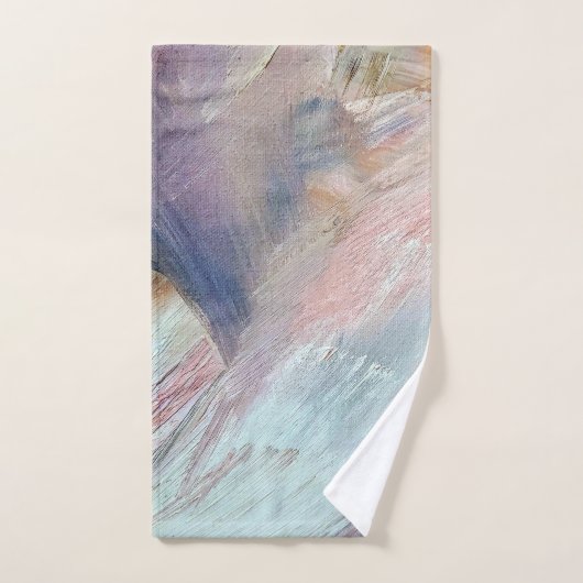 Blauwe Abstracte penseelstreek Bad Handdoek (Handdoek)