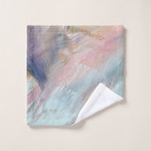 Blauwe Abstracte penseelstreek Bad Handdoek (Wasdoekje)