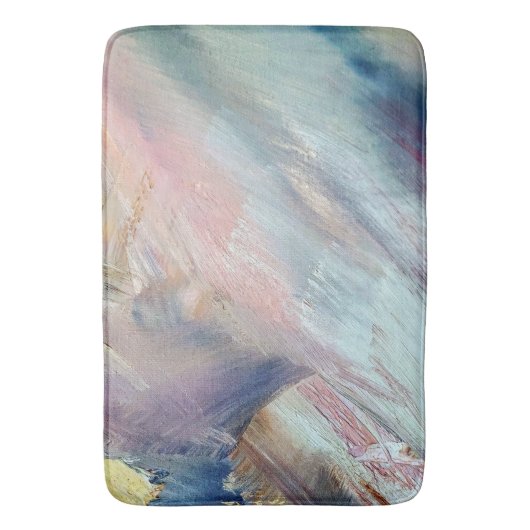 Blauwe Abstracte penseelstreek Badmat (Voorkant Verticaal)