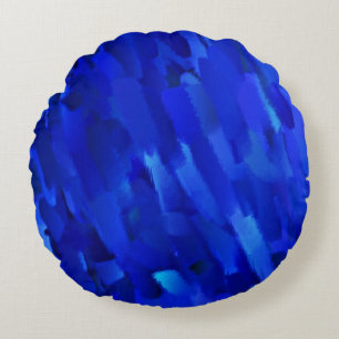Blauwe Abstracte rondreis Rond Kussen