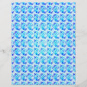 Blauwe Abstracte Rozen Bulk Scrapbook Papier Pagin Flyer (Achterkant)