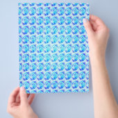 Blauwe Abstracte Rozen Bulk Scrapbook Papier Pagin Flyer (Hand)