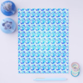 Blauwe Abstracte Rozen Bulk Scrapbook Papier Pagin Flyer (Enkel)