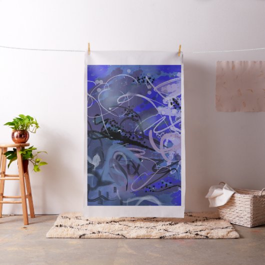 Blauwe abstracte schilderij stof (Voorbeeld)