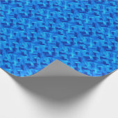 Blauwe Abstracte Schilderkunst Cadeaupapier (Hoek)