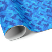 Blauwe Abstracte Schilderkunst Cadeaupapier (Rol Hoek)