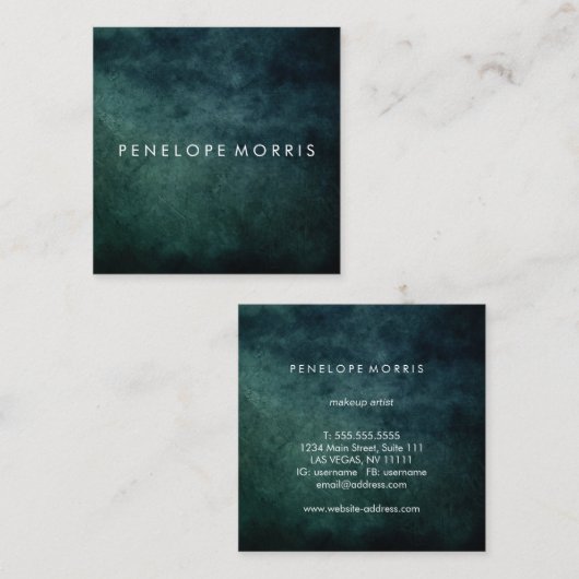 Blauwe Abstracte schoonheidslijst Vierkante Visitekaartje (Voorkant / Achterkant)