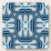 Blauwe Abstracte spiegels Onderzetter (Voorkant)