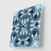 Blauwe Abstracte spiegels Vierkante Klok (Hoek)