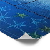  Blauwe Abstracte Street Art Textuur Poster (Hoek)