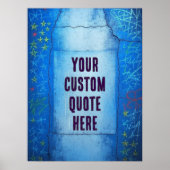  Blauwe Abstracte Street Art Textuur Poster (Voorkant)