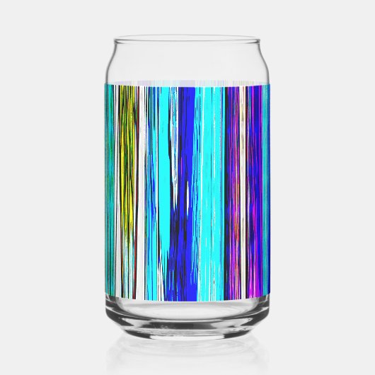 Blauwe Abstracte strepen 606 Blikvorm Glas (Voorkant)